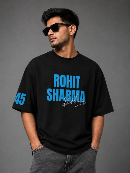 Rohit Sharma 45 Oversized Graphic T-Shirt – God's Plan Edition | LayerUp