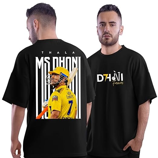 Thala MS Dhoni Forever Oversized Graphic  Tshirts