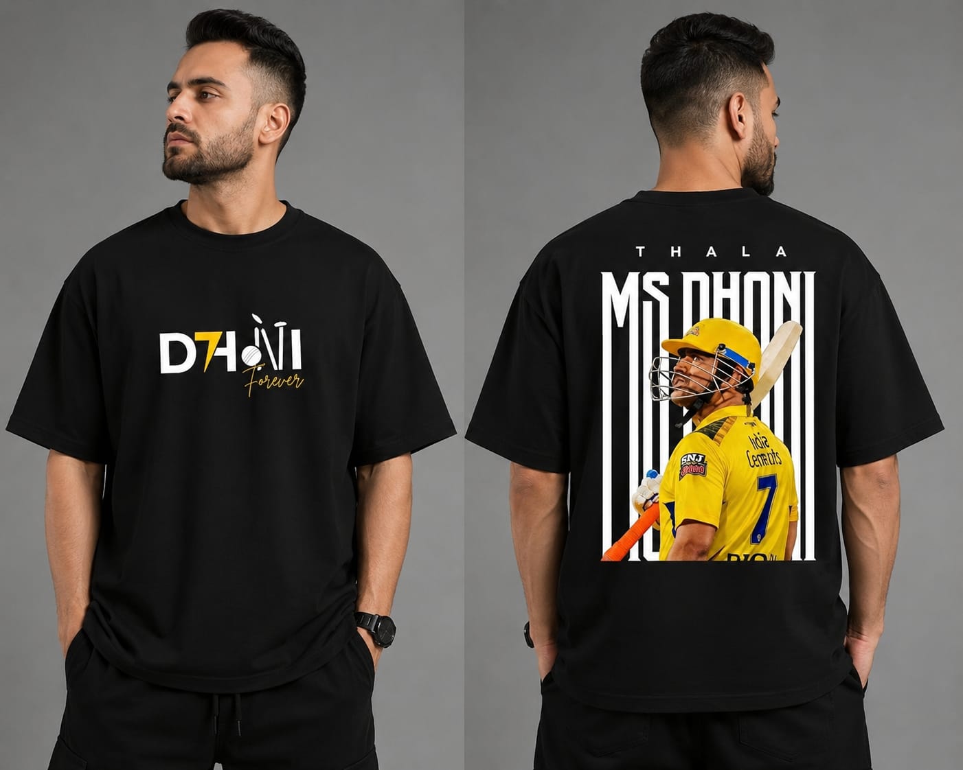 Dhoni Forever Oversized Graphic Tshirts