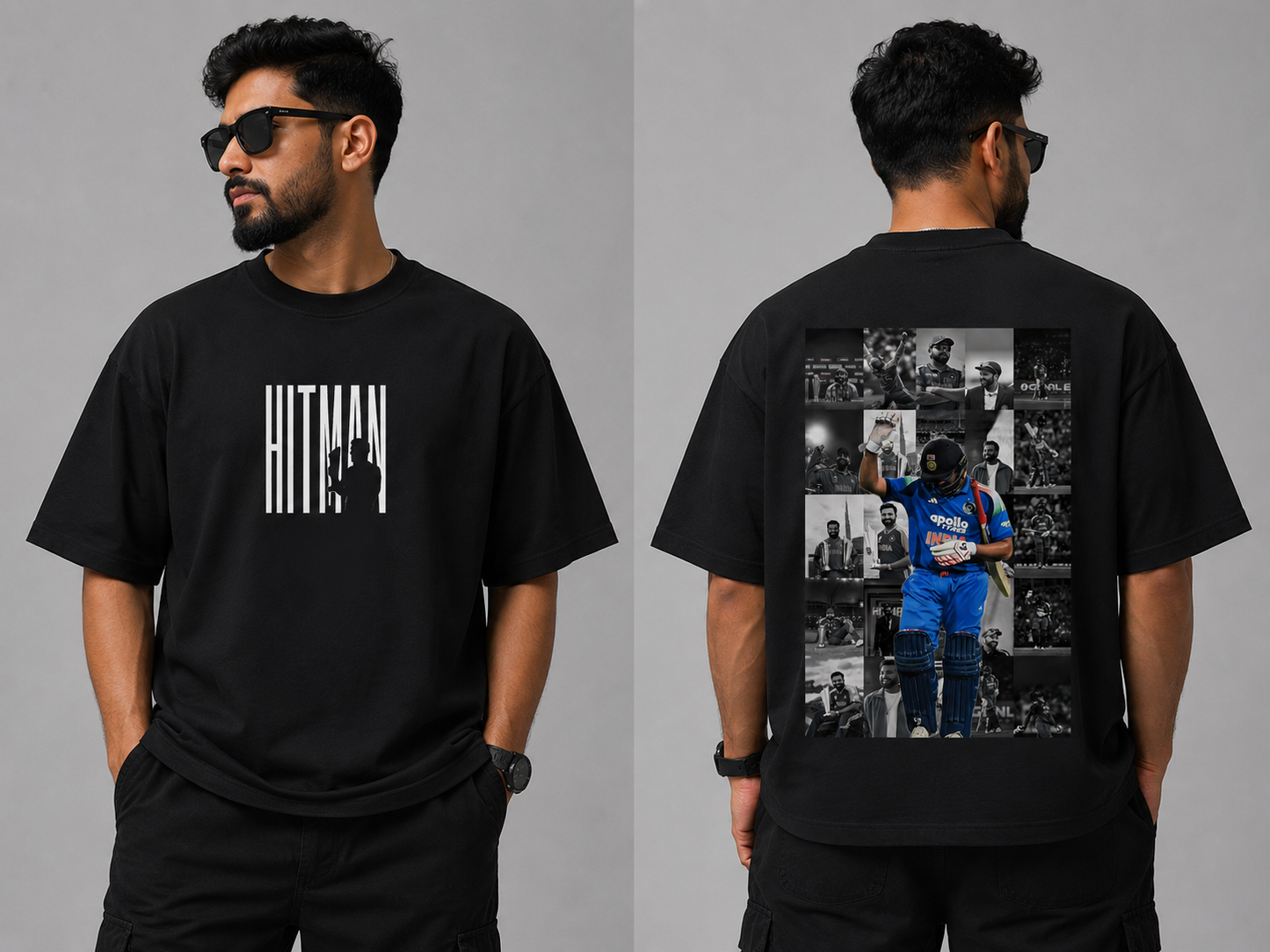 Hitman Rohit Sharma Fan Streetwear Black T-shirt Cotton Tee