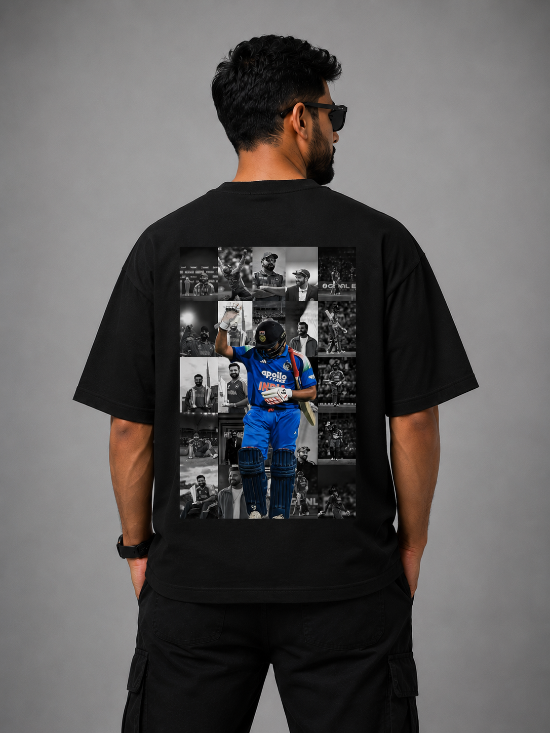 Hitman Rohit Sharma Fan Streetwear Black T-shirt Cotton Tee